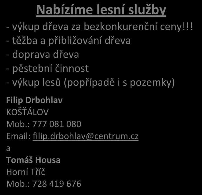 : 728 419 676 Připomínkou válečných událostí a uctěním památky obětí první i druhé světové války již tradičně zakončujeme v našem městě VÍTÁNÍ JARA, protože i našeho osvobození v roce 1945 se nám