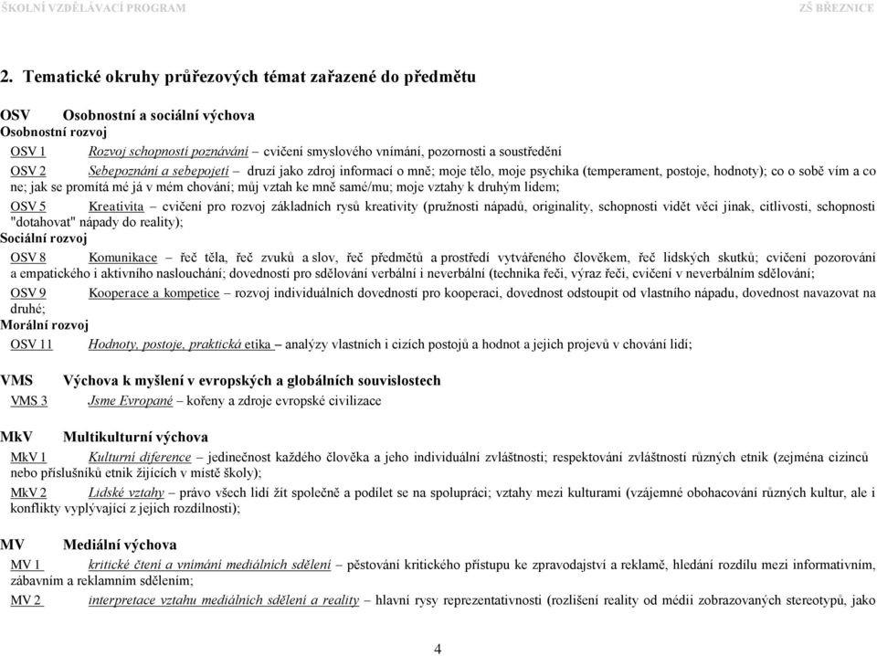 samé/mu; moje vztahy k druhým lidem; OSV 5 Kreativita cvičení pro rozvoj základních rysů kreativity (pružnosti nápadů, originality, schopnosti vidět věci jinak, citlivosti, schopnosti "dotahovat"