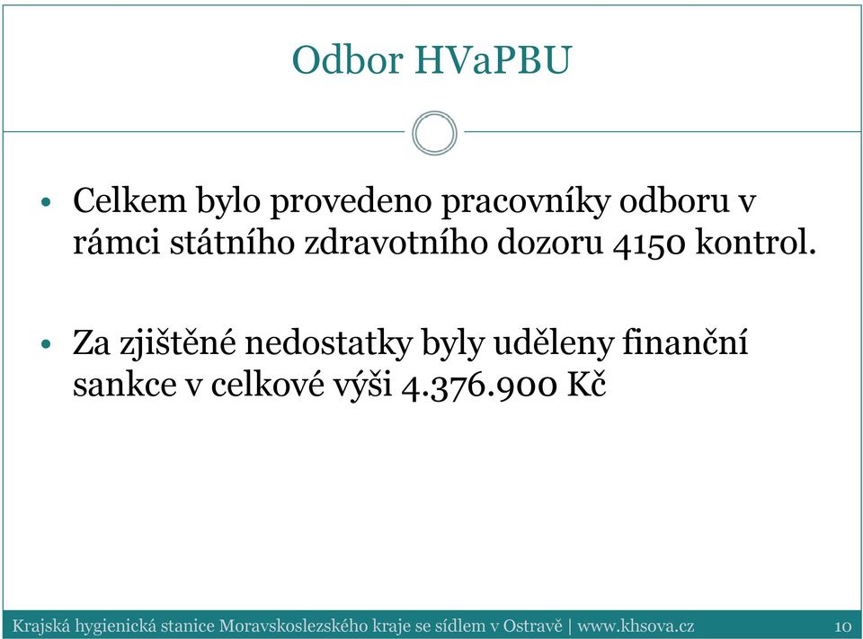 Za zjištěné nedostatky byly uděleny finanční sankce v celkové výši