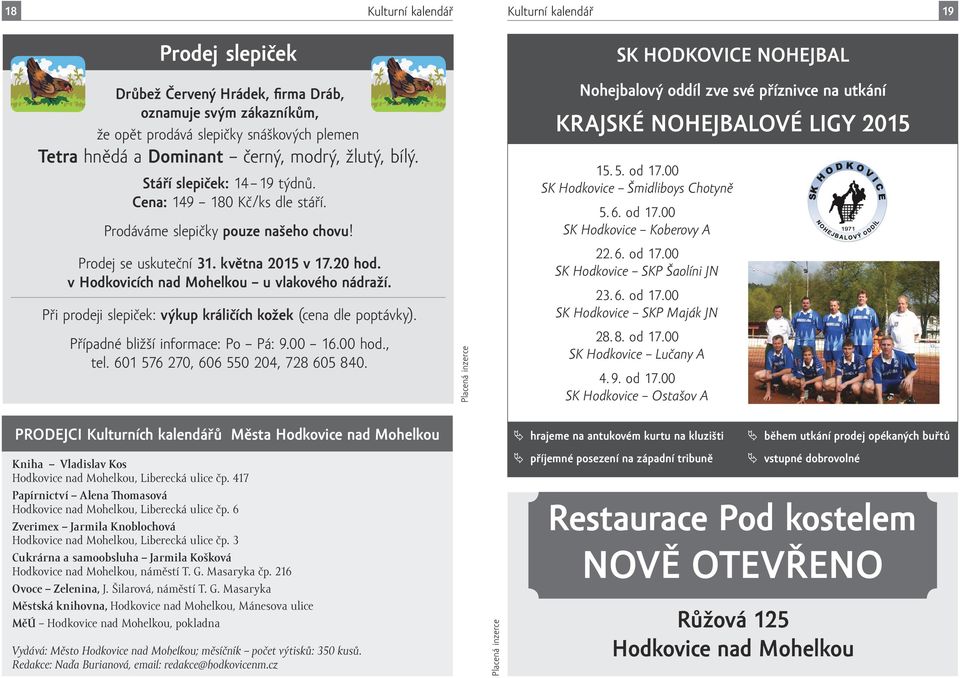 Kulturní kalendář. Město Hodkovice nad Mohelkou 5/ PDF Free Download