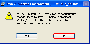 7. Na další obrazovce ponechejte volbu Java 2 runtime Environment a klikněte na tlačítko Next. 8. Po ukončení instalace klikněte na tlačítko Finish. 9.