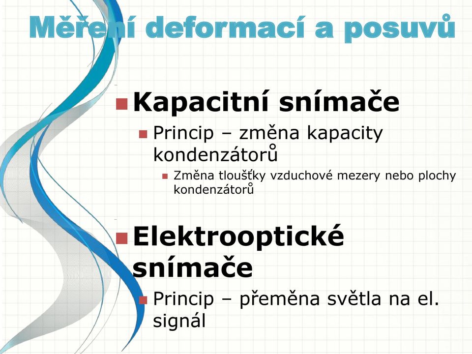 tloušťky vzduchové mezery nebo plochy