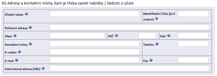 státní organizace uvede Identifikační číslo 70994234 a Univerzita Karlova v Praze uvede Identifikační číslo 00216208. Poštovní adresa Zadavatel uvede název ulice a číslo popisné, popř.