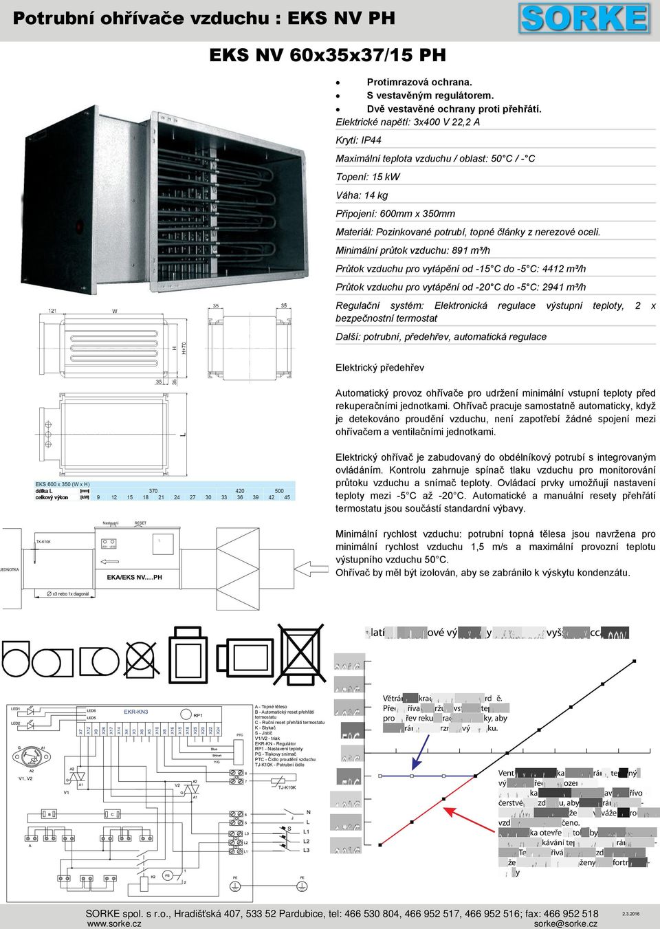 pro vytápění od -15 C do -5 C: 441 m³/h Průtok vzduchu pro vytápění od -0