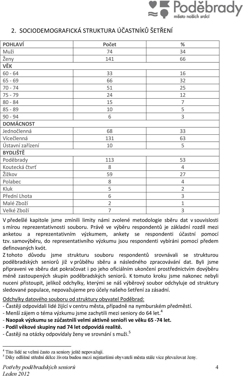 limity námi zvolené metodologie sběru dat v souvislosti s mírou reprezentativnosti souboru.