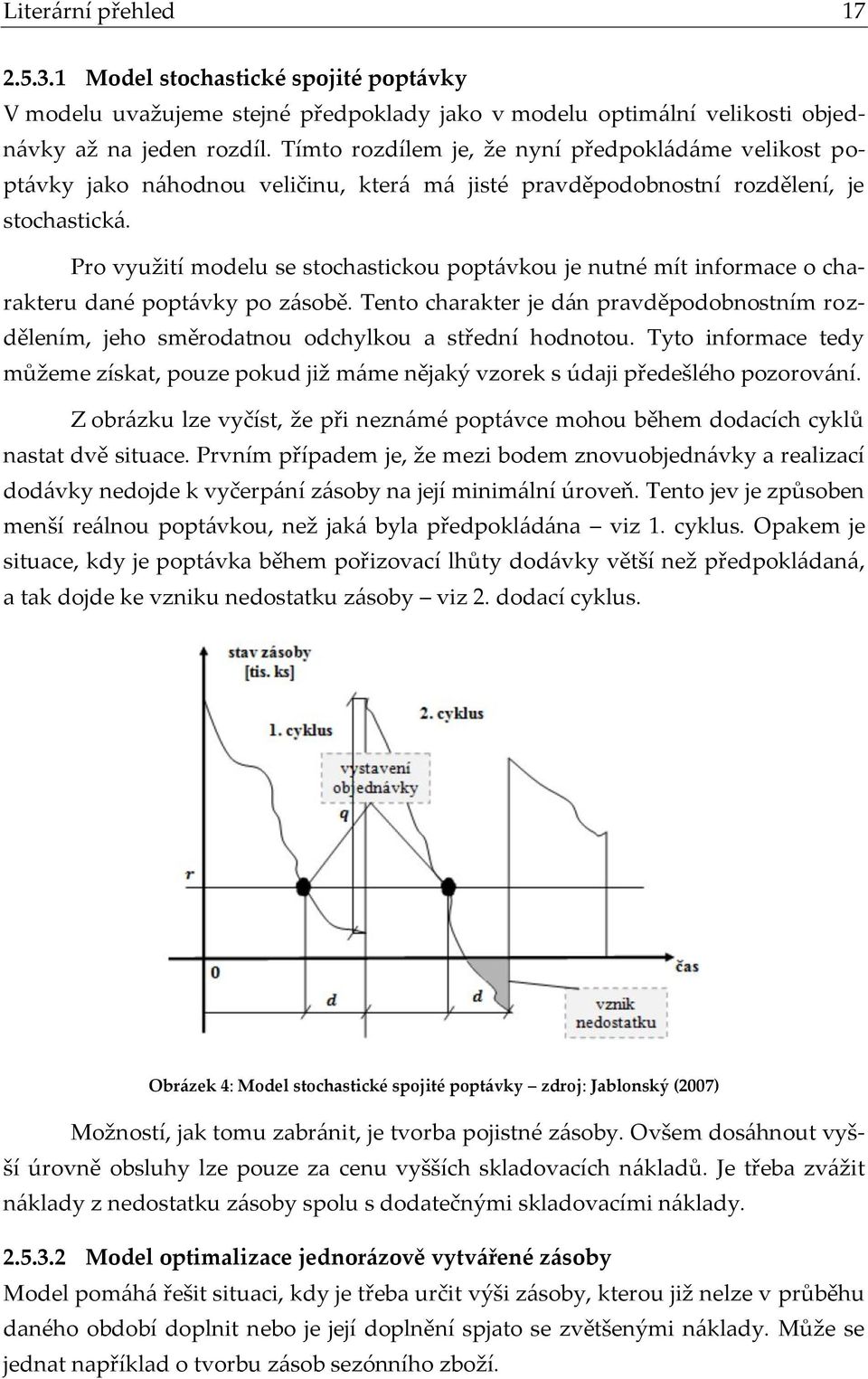 Pro využití modelu se stochastickou poptávkou je nutné mít informace o charakteru dané poptávky po zásobě.