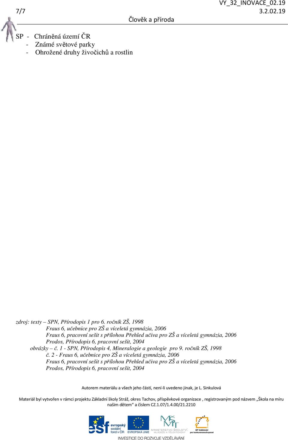 2006 Prodos, Přírodopis 6, pracovní sešit, 2004 obrázky č. 1 - SPN, Přírodopis 4, Mineralogie a geologie pro 9. ročník ZŠ, 1998 č.