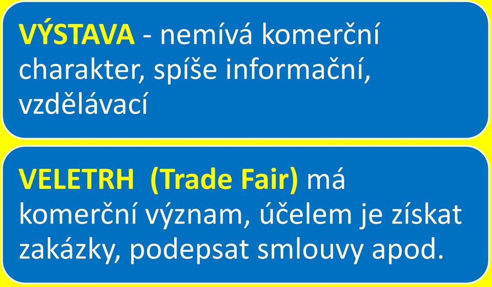(Trade Fair) má komerční význam,