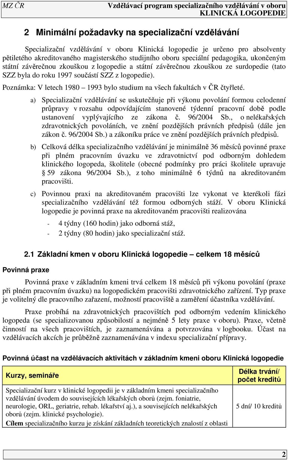 Poznámka: V letech 1980 1993 bylo studium na všech fakultách v ČR čtyřleté.