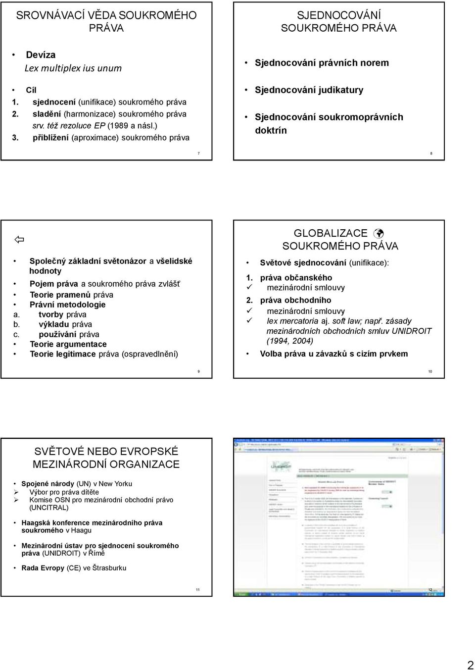 všelidské hodnoty Pojem práva a soukromého práva zvlášť Teorie pramenů práva Právní metodologie a. tvorby práva b. výkladu práva c.