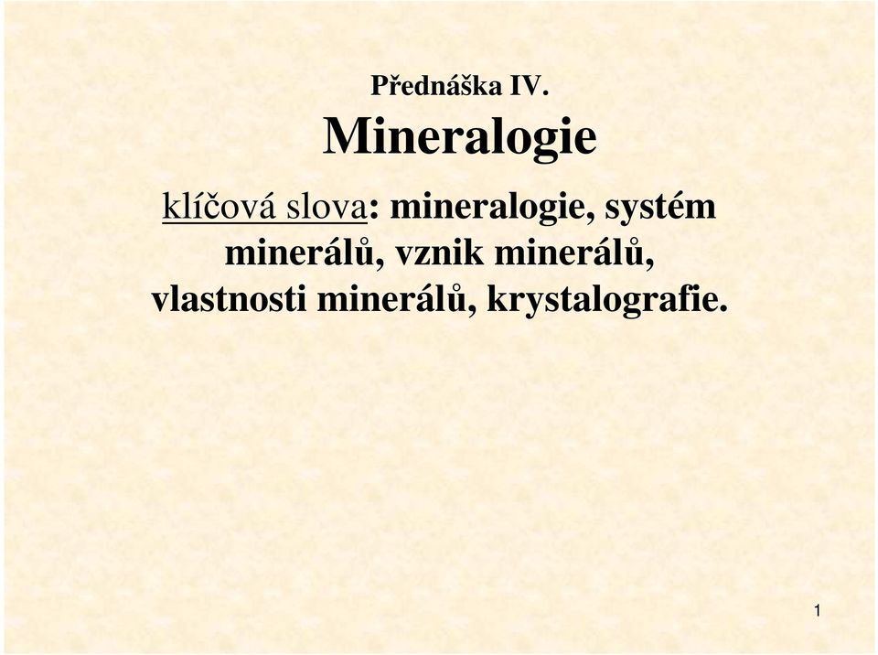 mineralogie, systém minerálů,