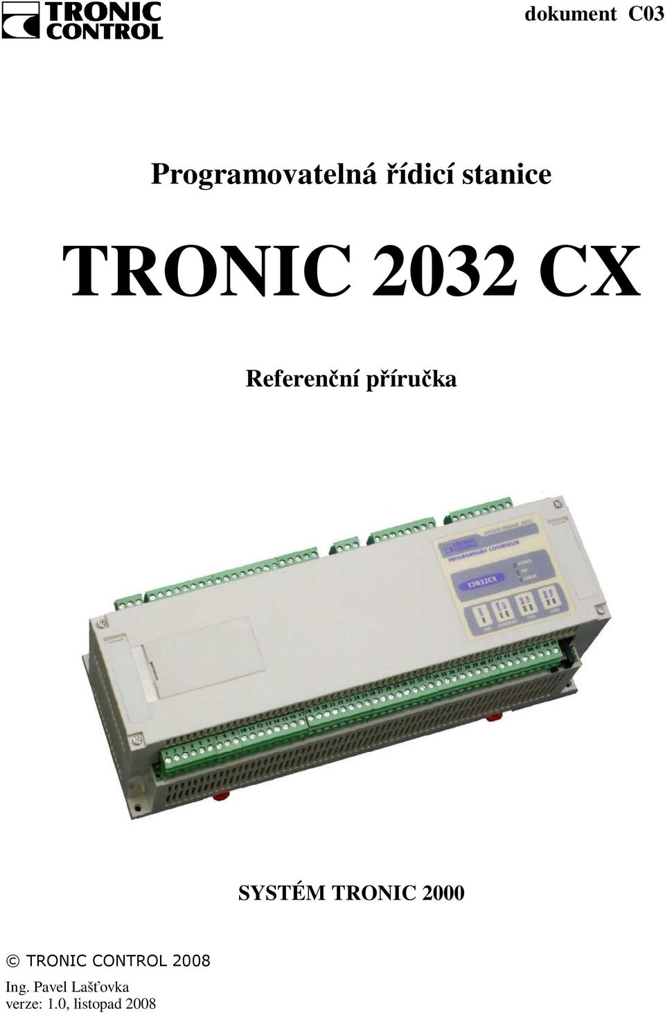 příručka SYSTÉM TRONIC 2000 TRONIC