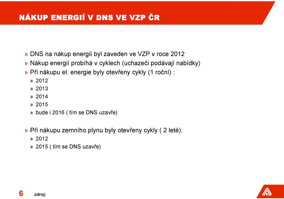 energie byly otevřeny cykly (1 roční) :» 2012» 2013» 2014» 2015» bude i 2016 ( tím se