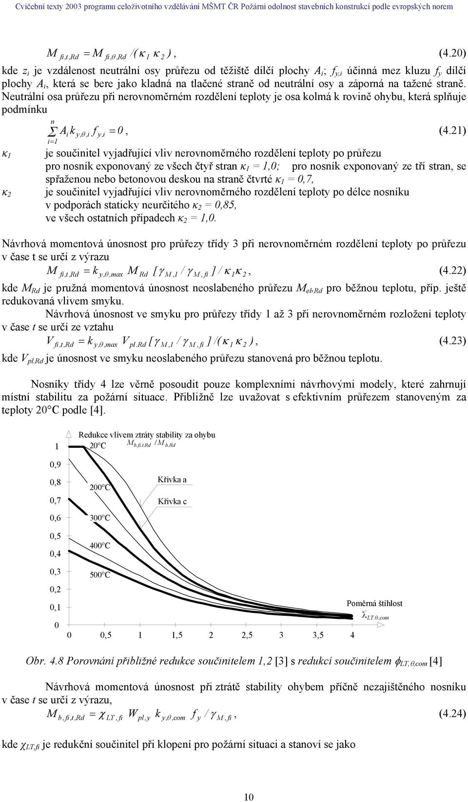 Neurální osa růřezu ři nerovnoměrném rozdělení eloy je osa kolmá k rovině ohyu, kerá slňuje odmínku n Σ Ai k y, θ,i f y, i 0, (4.