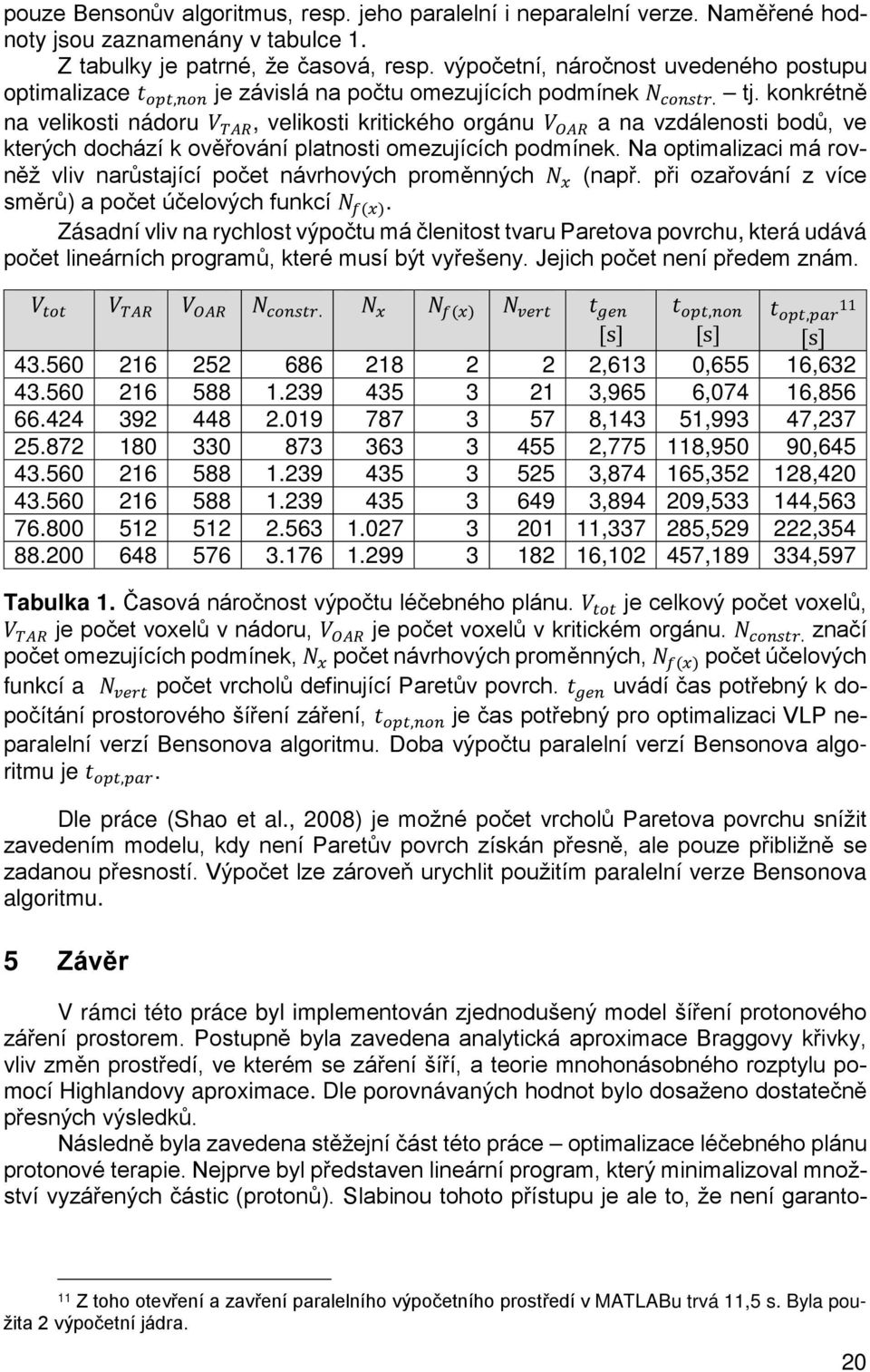 konkrétně na velikosti nádoru VV TTTTTT, velikosti kritického orgánu VV OOOOOO a na vzdálenosti bodů, ve kterých dochází k ověřování platnosti omezujících podmínek.