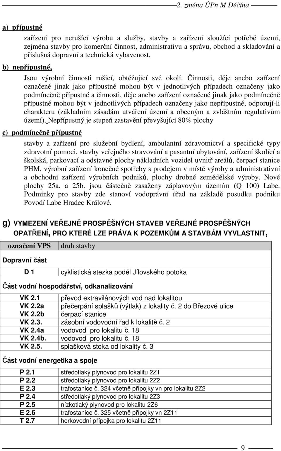 Činnosti, děje anebo zařízení označené jinak jako přípustné mohou být v jednotlivých případech označeny jako podmínečně přípustné a činnosti, děje anebo zařízení označené jinak jako podmínečně