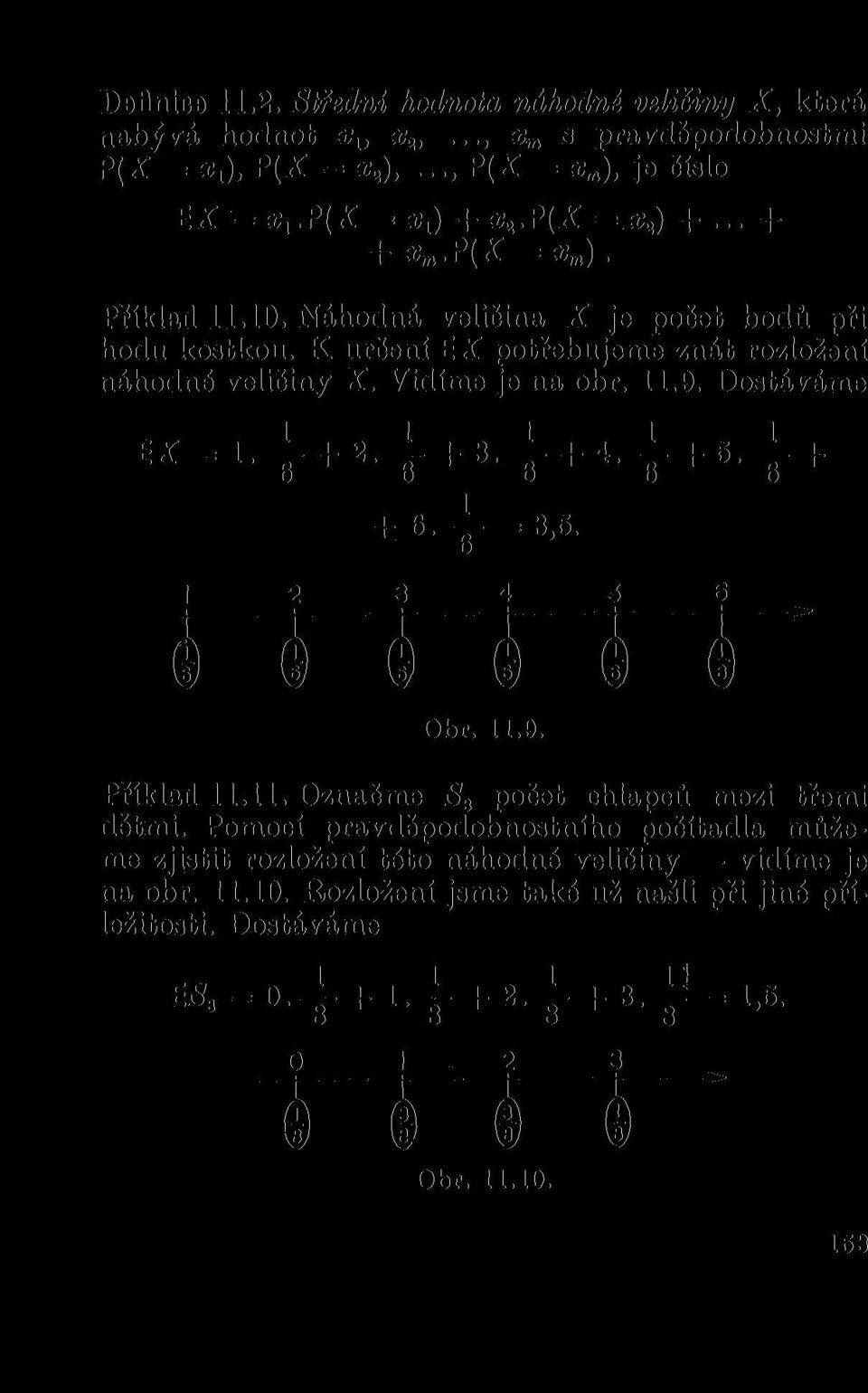 Dostáváme E z = i 4 + 2 - r + 3 4 + 4 4 + 5 4 + + 6.-I- =3,5. Obr. 11.9. Příklad 11.11. Označme S3 počet chlapců mezi třemi dětmi.