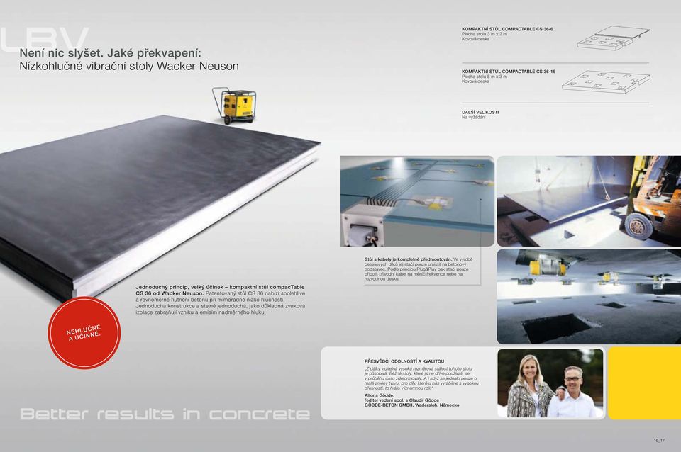 deska DALŠÍ VELIKOSTI Na vyžádání Jednoduchý princip, velký účinek kompaktní stůl compactable CS 36 od Wacker Neuson.