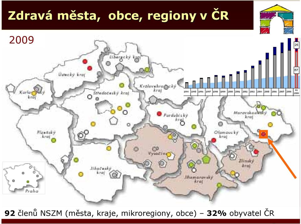 členů NSZM (města, kraje,