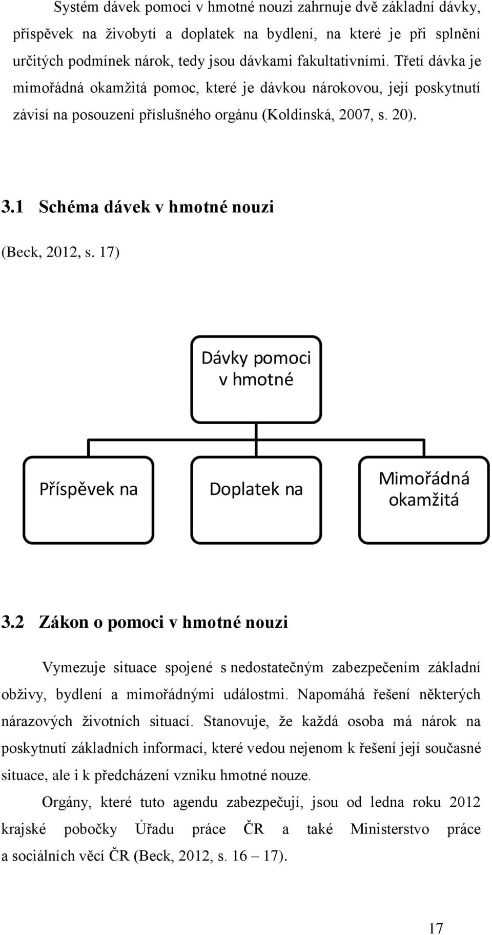 17) Dávky pomoci v hmotné Příspěvek na Doplatek na Mimořádná okamžitá 3.