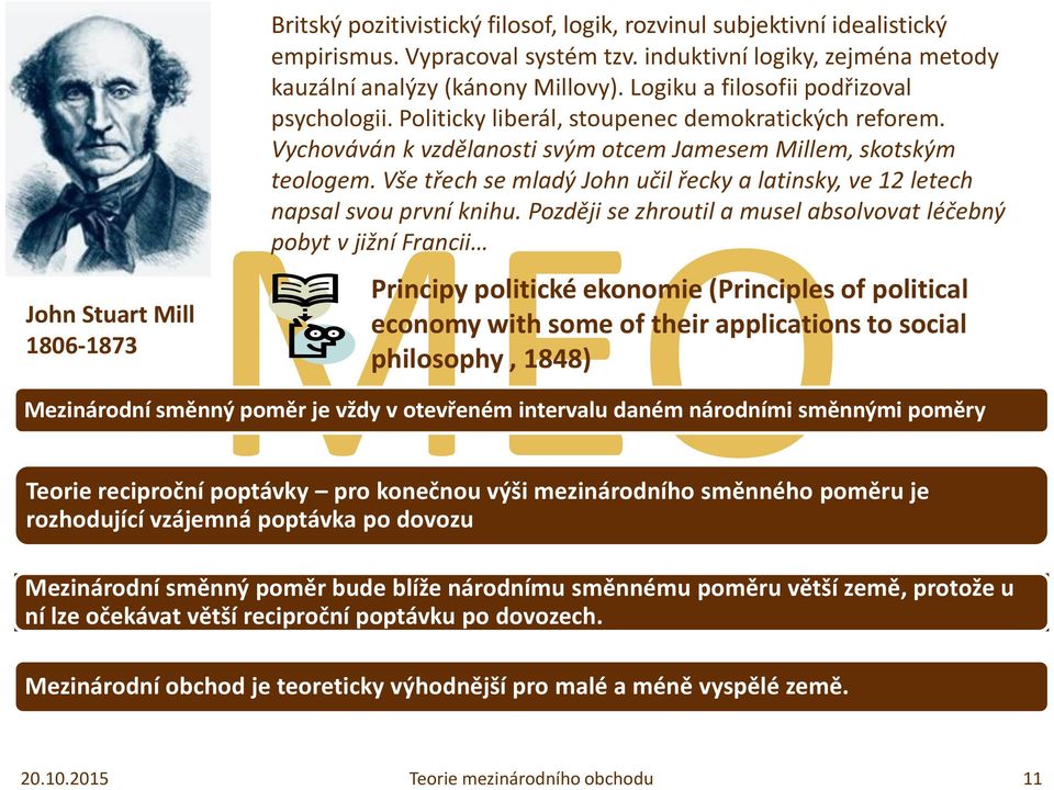 Vychováván k vzdělanosti svým otcem Jamesem Millem, skotským teologem. Vše třech se mladý John učil řecky a latinsky, ve 12 letech napsal svou první knihu.