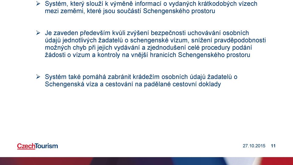 pravděpodobnosti možných chyb při jejich vydávání a zjednodušení celé procedury podání žádosti o vízum a kontroly na vnější hranicích