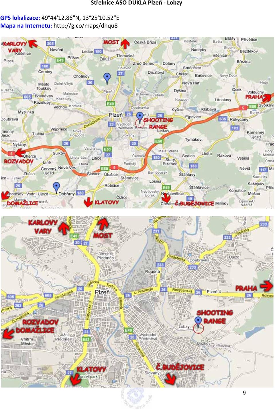 52"E Mapa na Internetu: