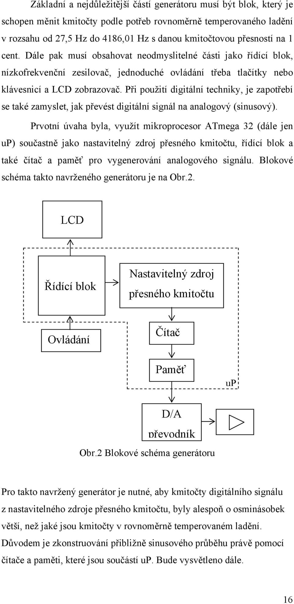 Při použití digitální techniky, je zapotřebí se také zamyslet, jak převést digitální signál na analogový (sinusový).