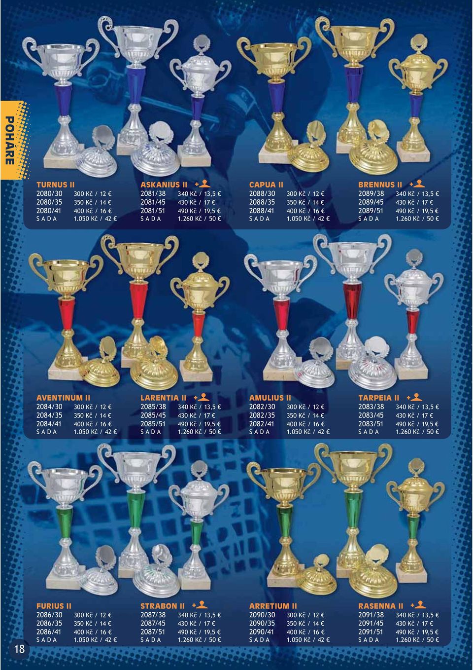260 K / 50 AVENTINUM II 2084/30 300 K / 12 2084/35 350 K / 14 2084/41 400 K / 16 S A D A 1.050 K / 42 LARENTIA II 2085/38 340 K / 13,5 2085/45 430 K / 17 2085/51 490 K / 19,5 S A D A 1.