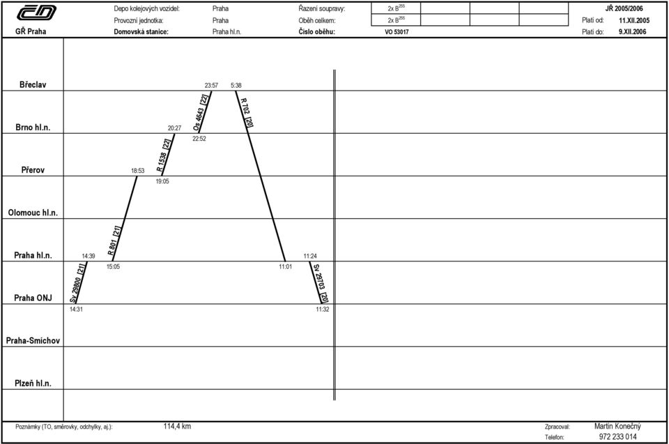hl.n. Přerov 18:53 R 1538 [22] 19:05 20:27 Os 4643 [22] 22:52 R 702 [20] Olomouc hl.n. Praha hl.n. 14:39 11:24 Sv 29800 [21] R 801 [21] 15:05 11:01 14:31 11:32 Sv 29703 [20] Plzeň hl.