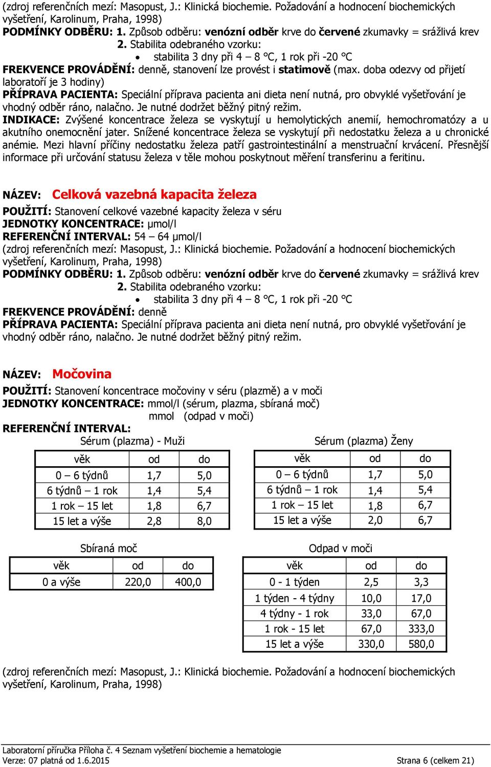 Přesnější informace při určování statusu železa v těle mohou poskytnout měření transferinu a feritinu.