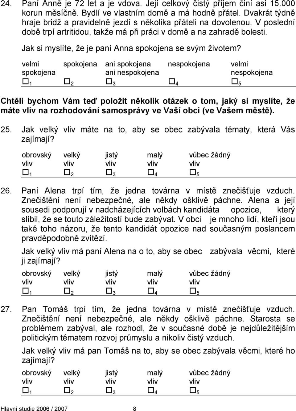 Jak si myslíte, že je paní Anna spokojena se svým životem?