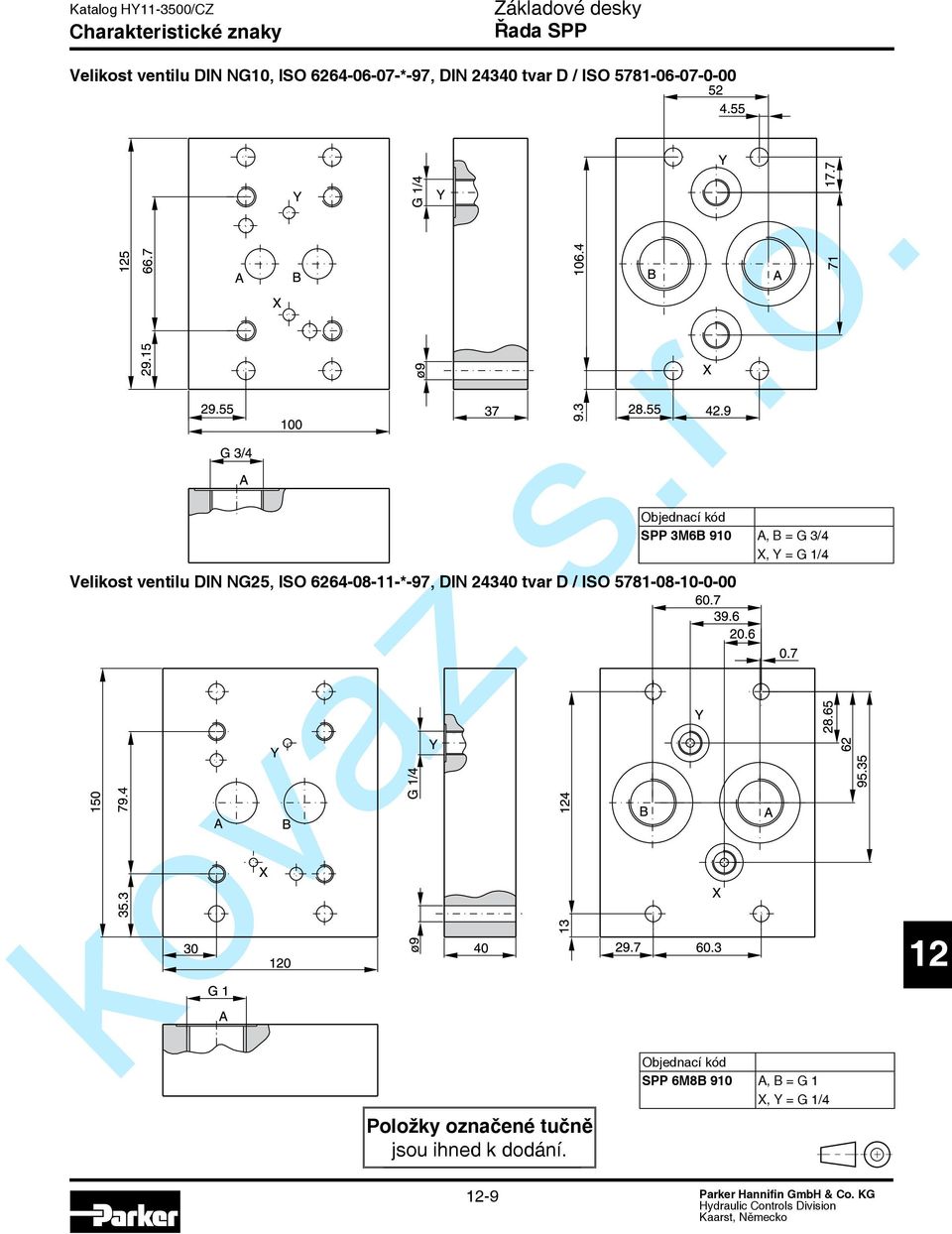 Velikost ventilu DIN NG25, ISO 6264-08-11-*-97, DIN 24340 tvar D / ISO 5781-08-10-0-00