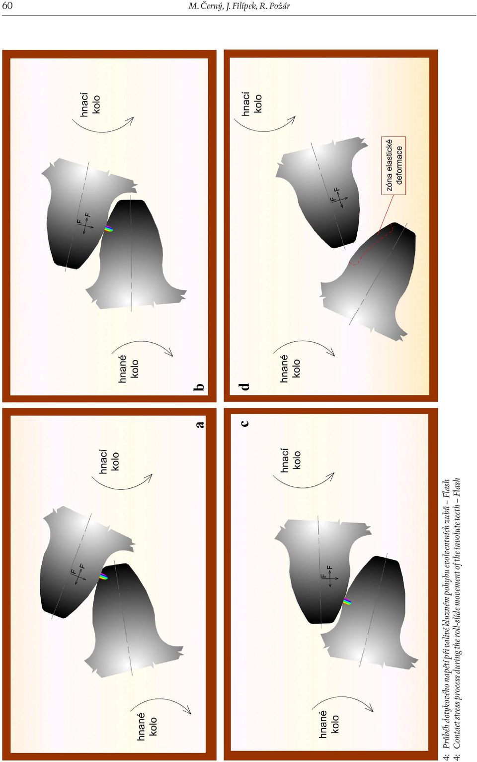 kluzném pohybu evolventních zubů Flash 4: Contact