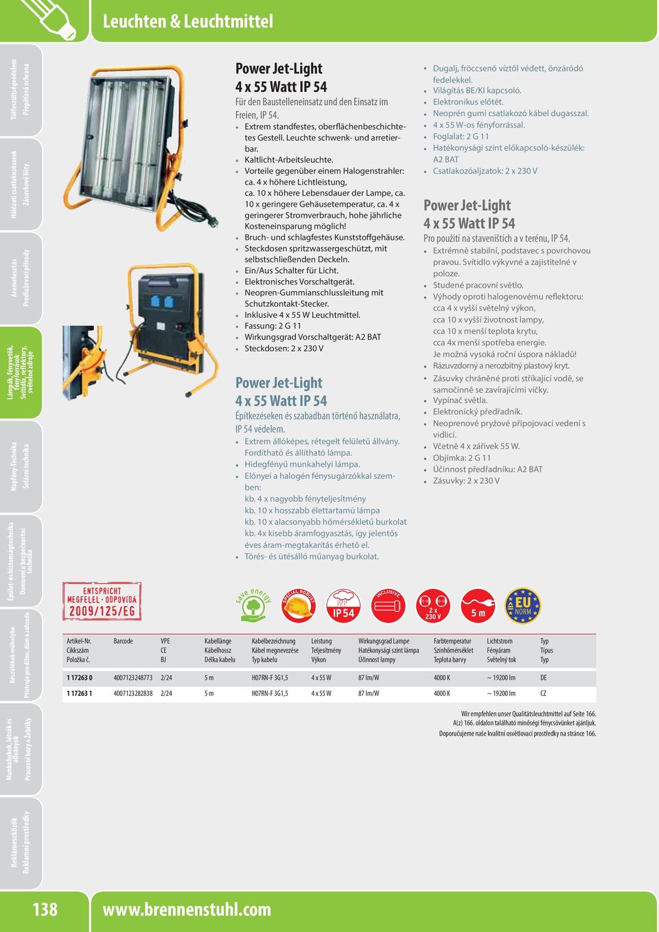 10 x geringere Gehäusetemperatur, ca. 4 x geringerer Stromverbrauch, hohe jährliche Kosteneinsparung möglich! Elektronisches Vorschaltgerät. Inklusive 4 x 55 W Leuchtmittel.
