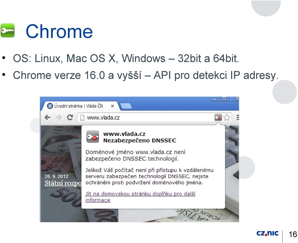 Chrome verze 16.