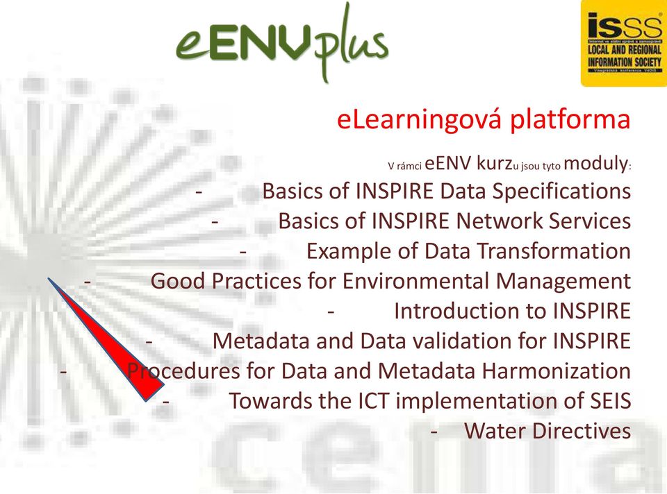 Practices for Environmental Management - Introduction to INSPIRE - Metadata and Data validation