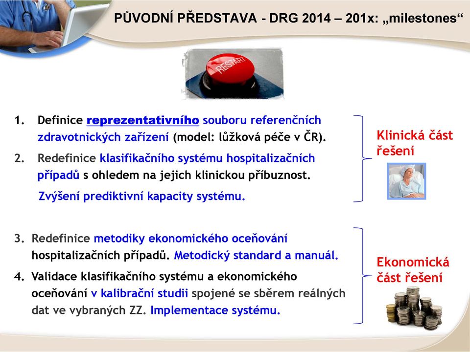 Redefinice klasifikačního systému hospitalizačních případů s ohledem na jejich klinickou příbuznost.