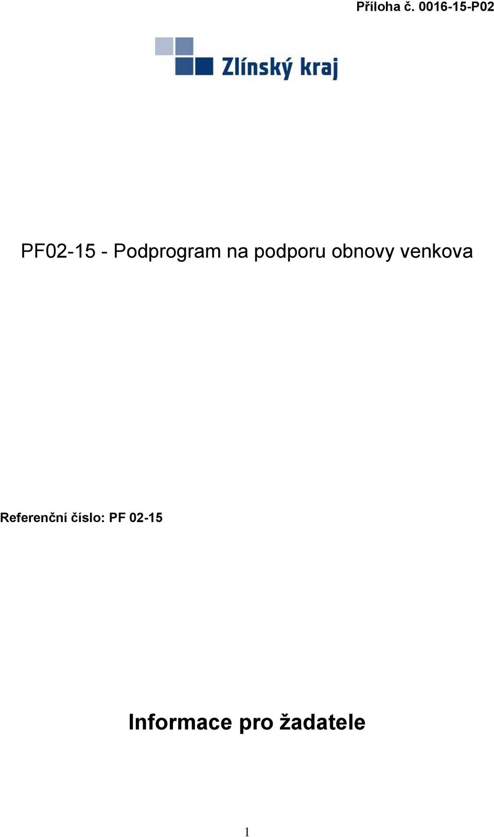 Referenční číslo: PF