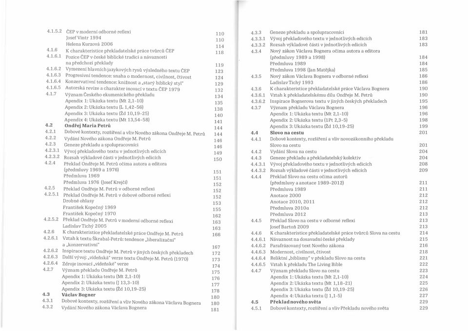 biblický styl" Autorská revize a charakter inovací v textu CEP 1979 Dobové kontexty, rozšíření a vliv Nového zákona Ondřeje M. Petrů 4.3.3 Geneze překladu a spolupracovníci 181 JosefVintr 1994 110 4.