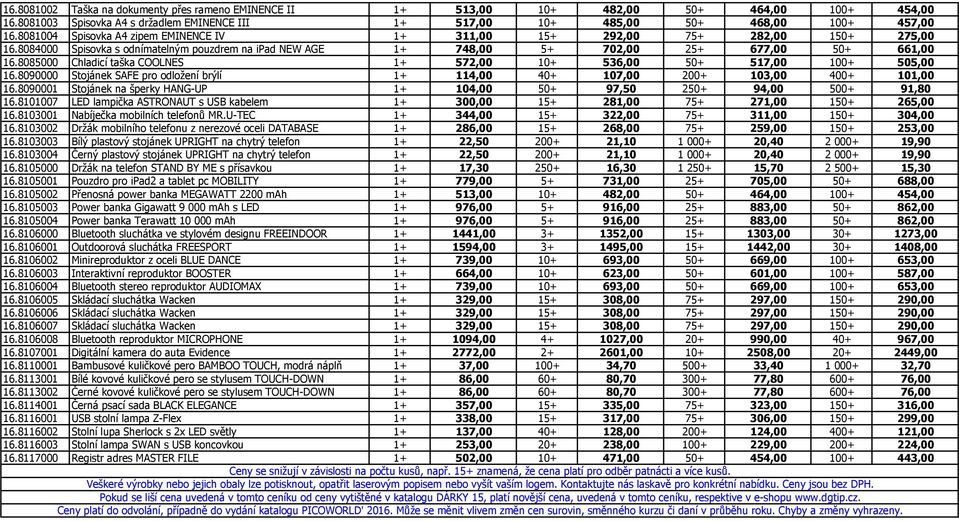 8085000 Chladicí taška COOLNES 1+ 572,00 10+ 536,00 50+ 517,00 100+ 505,00 16.8090000 Stojánek SAFE pro odložení brýlí 1+ 114,00 40+ 107,00 200+ 103,00 400+ 101,00 16.