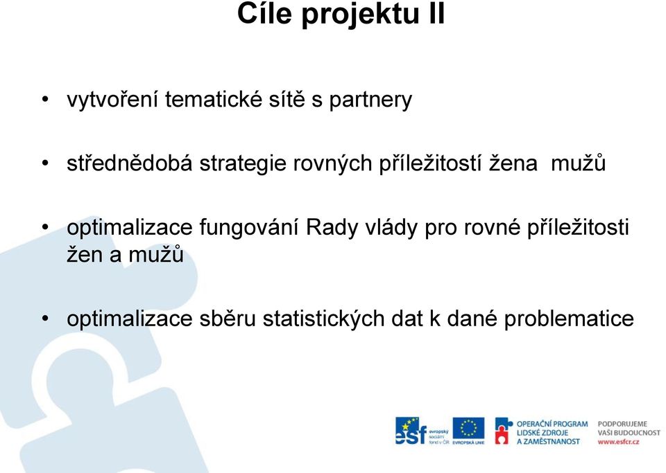 optimalizace fungování Rady vlády pro rovné příležitosti