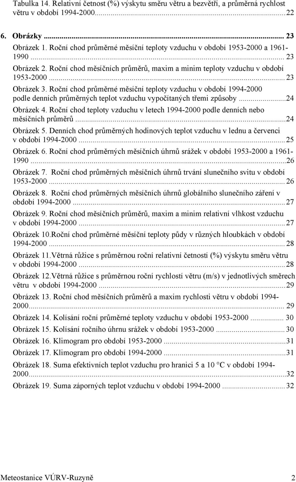 Roční chod průměrné měsíční teploty vzduchu v období 1994-2 podle denních průměrných teplot vzduchu vypočítaných třemi způsoby... 24 Obrázek 4.