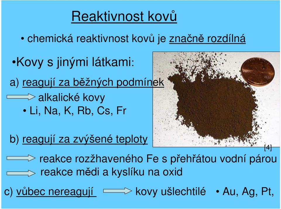 b) reagují za zvýšené teploty reakce rozžhaveného Fe s přehřátou vodní párou