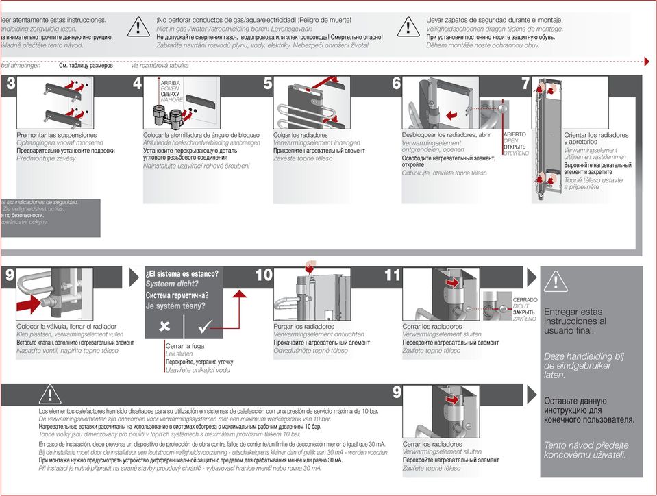 Veiligheidsschoenen dragen tijdens de montage. kladně přečtěte tento návod. Zabraňte navrtání rozvodů plynu, vody, elektriky. Nebezpečí ohrožení života Během montáže noste ochrannou obuv.