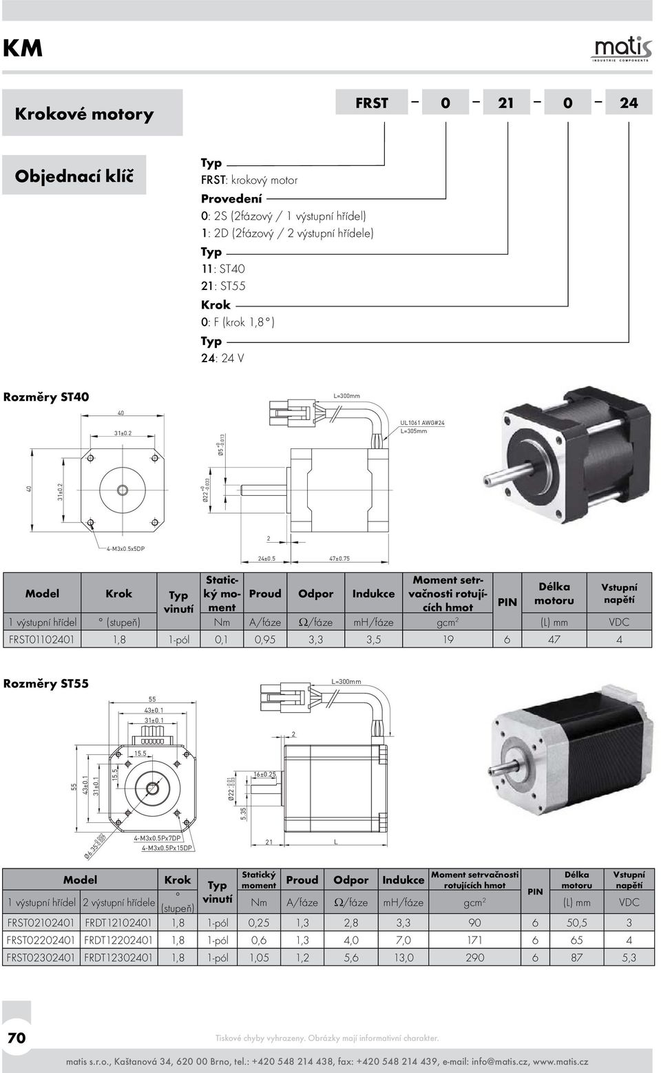 75 Model Krok Statický mo- Proud Odpor Indukce vačnosti rotují- Moment setr- Délka Vstupní vinutí ment cích hmot PI motoru napětí výstupní hřídel (stupeň) m A/fáze /fáze mh/fáze gcm (L) mm VD FRST4,8