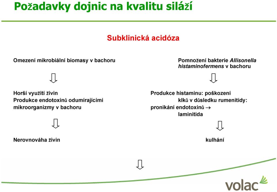 Produkce endotoxinů odumírajícími mikroorganizmy v bachoru Produkce histaminu: