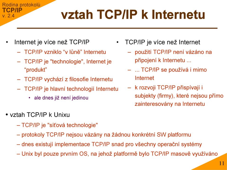 ..... se používá i mimo Internet k rozvoji přispívají i subjekty (firmy), které nejsou přímo zainteresovány na Internetu vztah k Unixu je "síťová