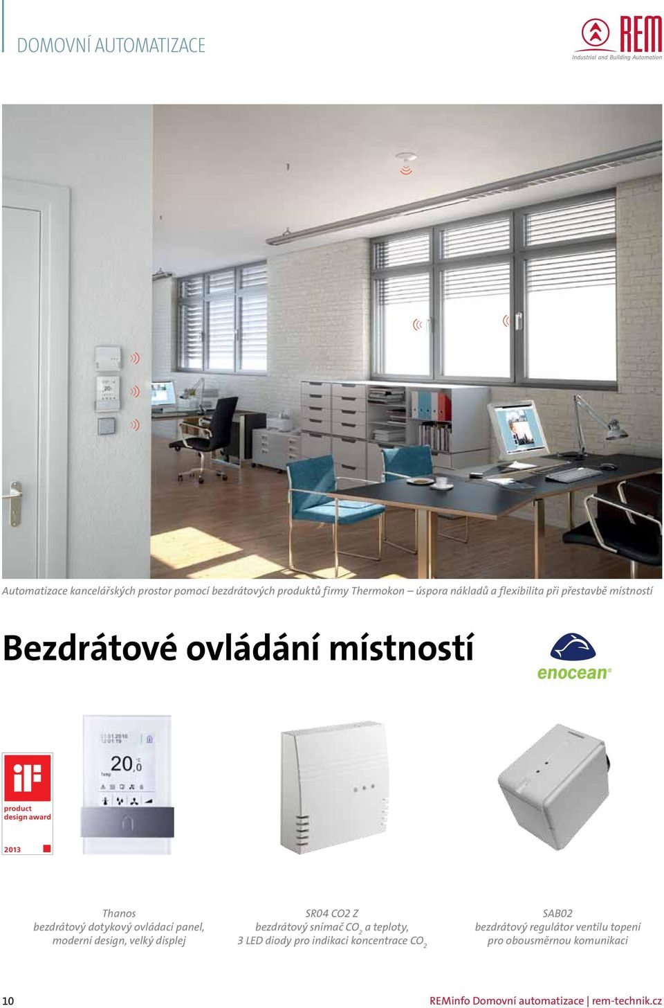 ovládací panel, moderní design, velký displej SR04 CO2 Z bezdrátový snímač CO 2 a teploty, 3 LED