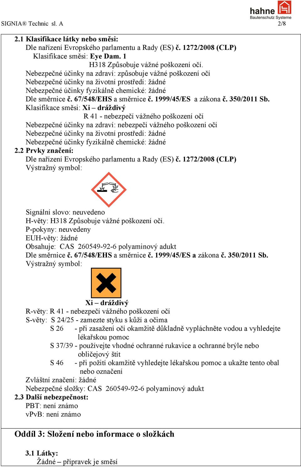 1999/45/ES a zákona č. 350/2011 Sb.